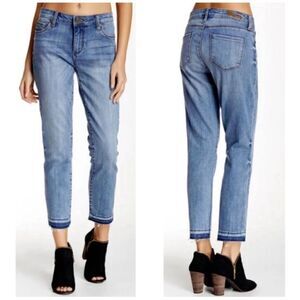 Kut from the Kloth Emma Ankle Straight Leg Jeans Released Raw Hem Sz 6